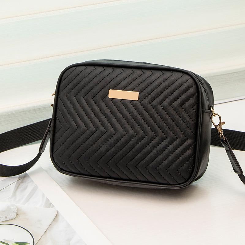 Small Square Bag Women's Bag Summer Wave Embroidered Versatile Shoulder Messenger Small Bag Lightweight Mobile Phone Bag