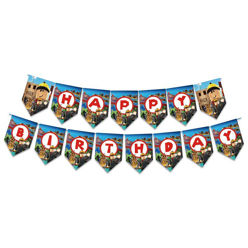 Roblox Birthday Party Supplies Banner Balloons Cake Toppers Cupcake Decor Kit