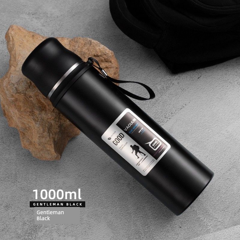 Brand New Large-Capacity Thermos Cup, Stainless Steel Kettle, Vacuum Outdoor Travel Kettle, Portable Car-Mounted Water Cup, Customizable with Text
