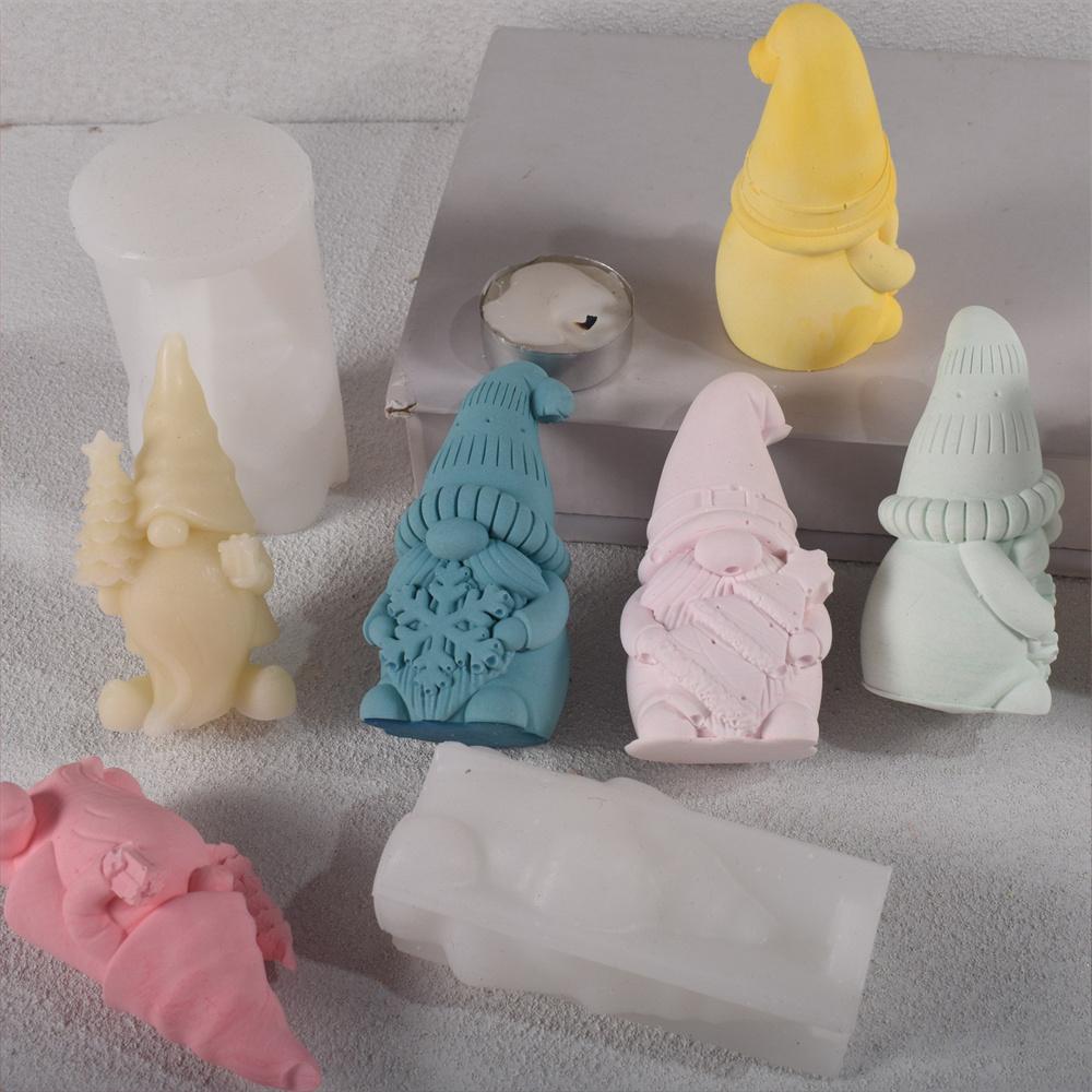 Christmas Dwarf Mold Gnome Silicone Candle Mold DIY Xmas Ornament Supplies Plaster Resin Soap Making Chocolate Ice Baking Tools