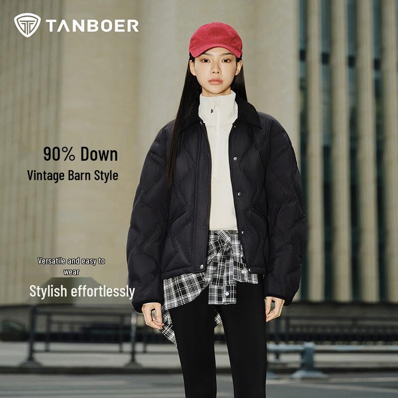 Tanboer Women's Lightweight Short Lapel Down Jacket TB5330228A