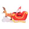 5.9ft Inflatable Decoration Santa On Sleigh Blow Up Reindeer Pulling Santa Sleigh Built in LED Lights for Party Decor