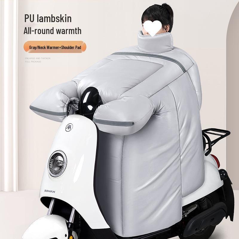 Winter Windproof Rainproof Electric Vehicle Blanket: Thick Fleece, Waterproof Motorcycle Cover