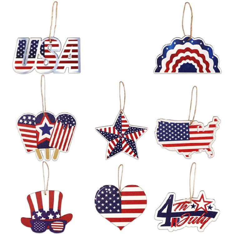 

9PCS Independence Day Hanging Star Decorations Star Ornament for Creating a Festival Ambiances for Home or Event 1