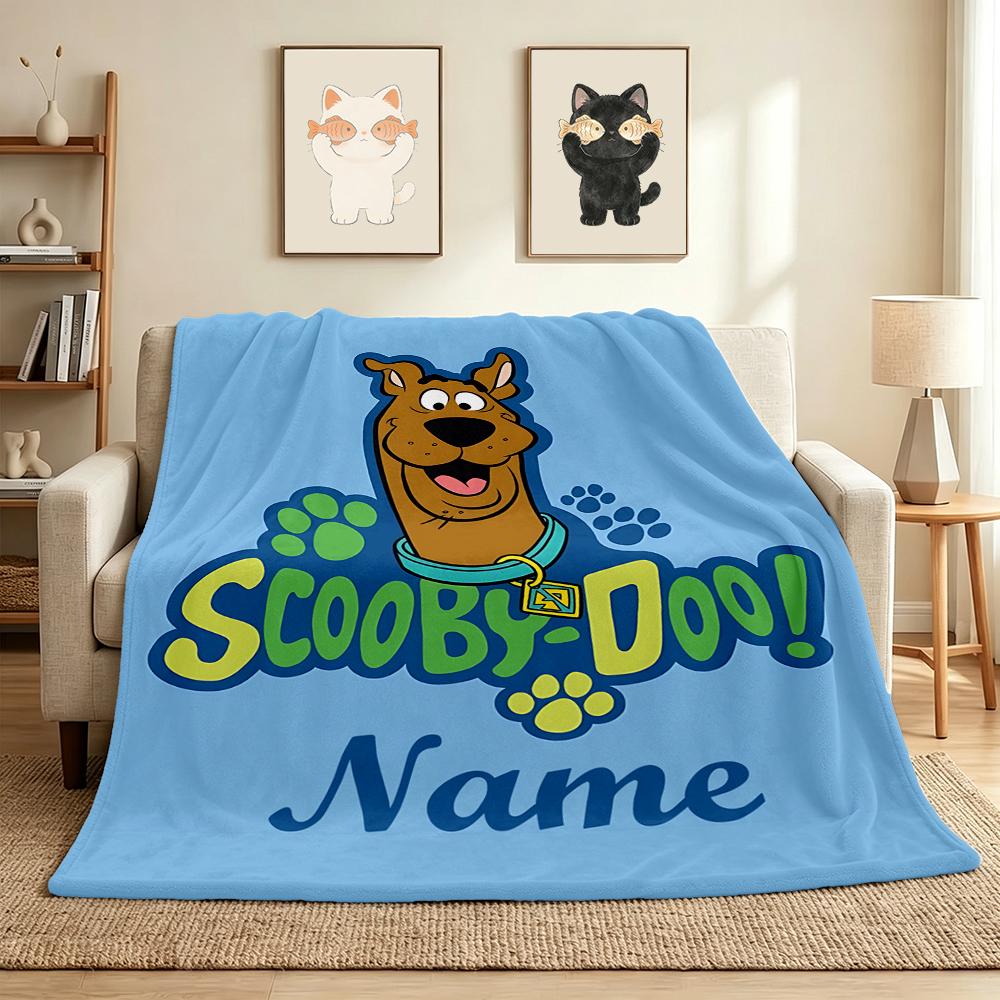 Custom Name Scooby Doo Adventure Flannel Blanket Throw Blanket Soft Warm Sofa Bed home Decor Unique Gift