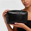 Moderne Neue PU-Leder Damen Kosmetiktasche Reißverschluss Große Kapazität Wasserdicht Reise Make-up Aufbewahrungstasche Organizer Koffer