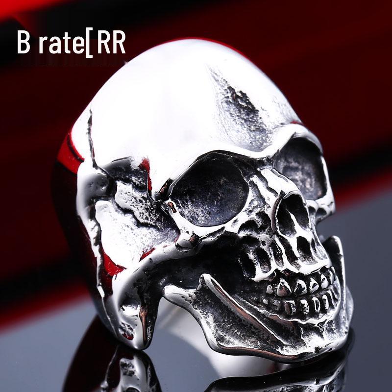 Retro Men's Titanium Skull Ring - Stainless Steel Punk Jewelry