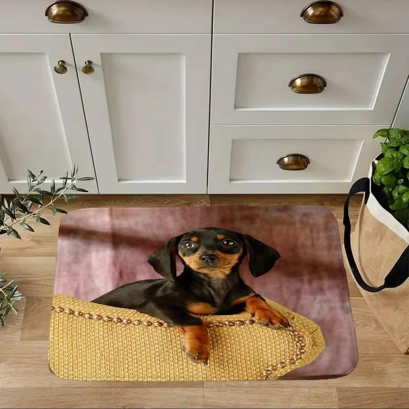 Mini Dachshund Dog Door Mat Decor Animal Pattern Print Rug Living Room Bedroom Entrance Doormat Kitchen Front Non-slip Carpet