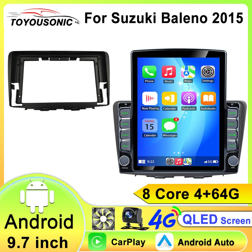 Autoradio Multimédia Android avec Lecteur Vidéo pour Suzuki Baleno 2015 - 2018 Écran Tactile Ventilateur de Refroidissement WiFi Bluetooth