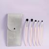 New Makeup Brush 5 Soft-bristled Eye Shadow Set Concealer Brush Eyebrow Brush Blending Highlight Brush Leather Bag
