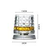 Whiskey Glasses Rotatable Tumbler Crystal Glass Cups Drinking Glasses with Creative Coasters for Scotch,Bourbon,Cocktails