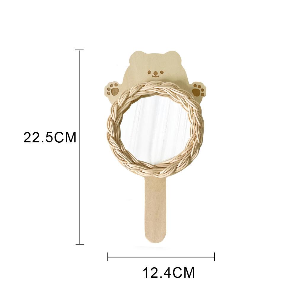 

Ручной работы плетеное детское ротанговое зеркало забавное мультяшное ручное зеркало с изображением животных деревянное ротанговое домашнее зеркало для спальни