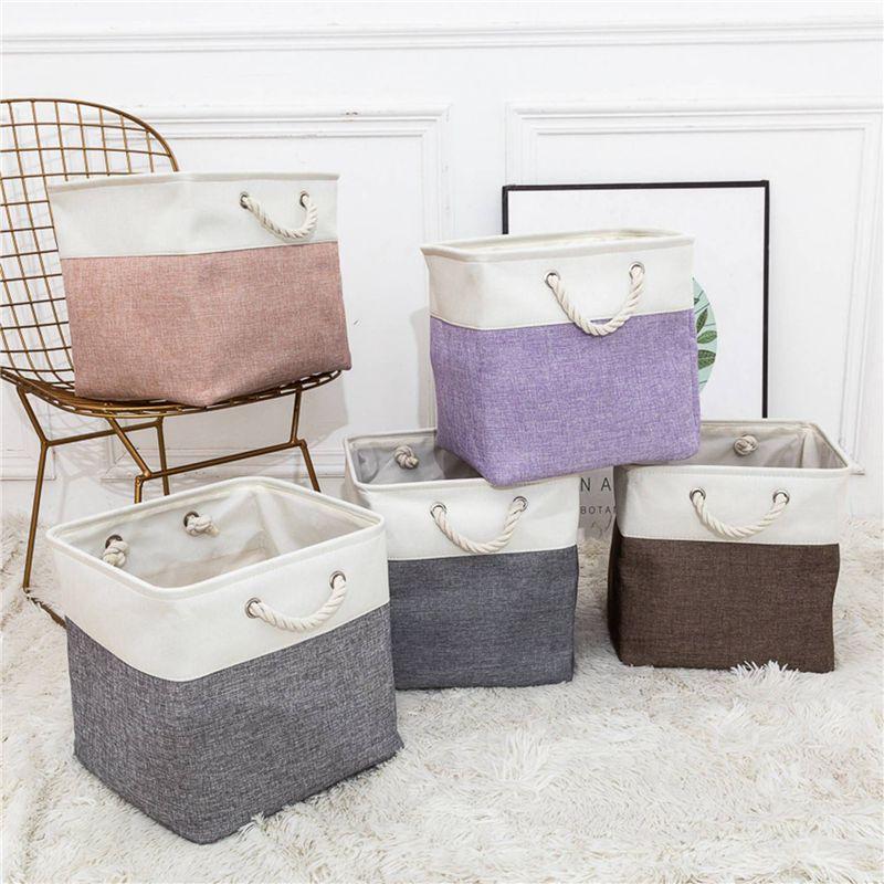 Collapsible Linen Storage Basket With Liner For Organization In Bedroom Or Living Room Basket Storage