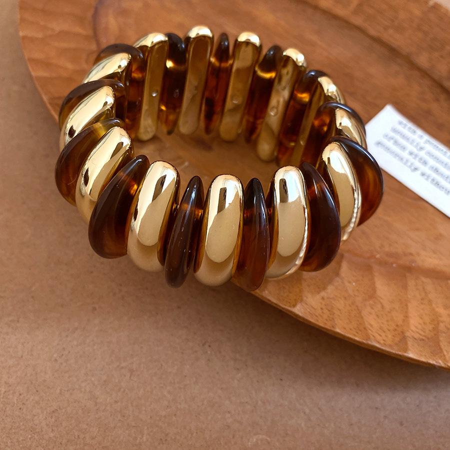 Europejski i Amerykański Akrylowy Geometryczny Okrągły Bransoletka - Luksusowa Wysokiej Klasy Przesadzona Biżuteria Ręczna