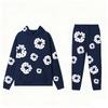 Set Felpa Streetwear Donna Stampa Kapok Vestibilità Larga Manica Lunga Outfit Casual