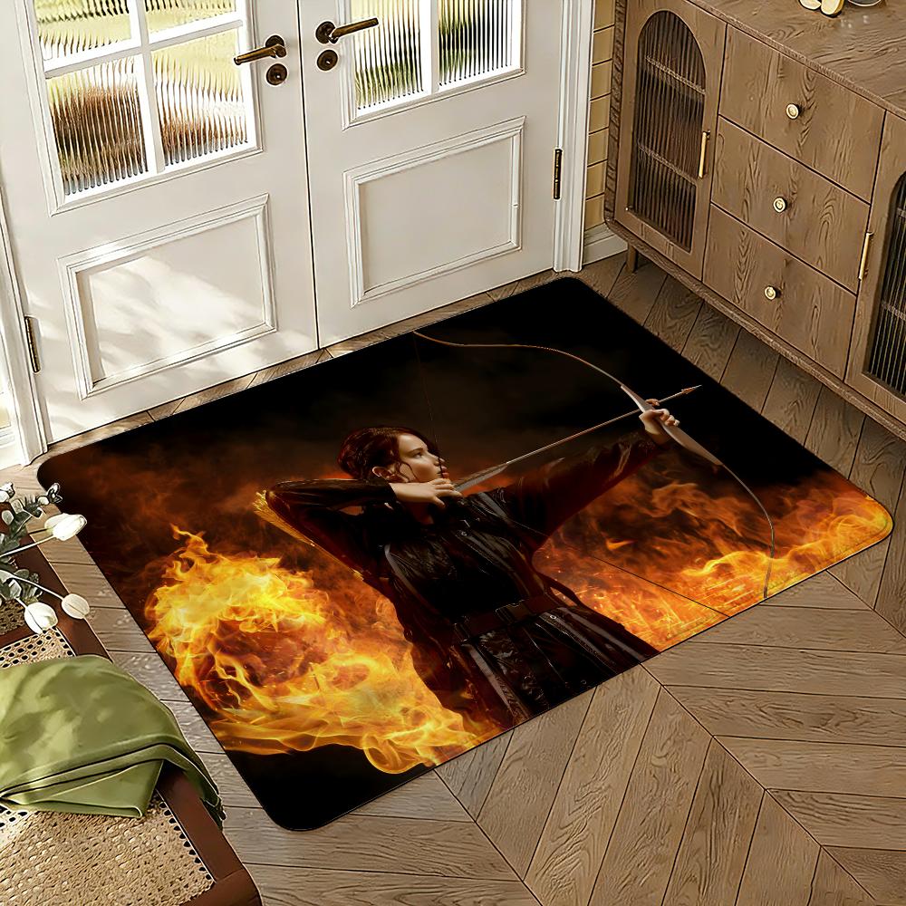 Film The H-Hunger Games Floor Mat Soft Thickened Absorbent Non-Slip Bedroom Living Room Door Mat Home Decor Flannel Rugs