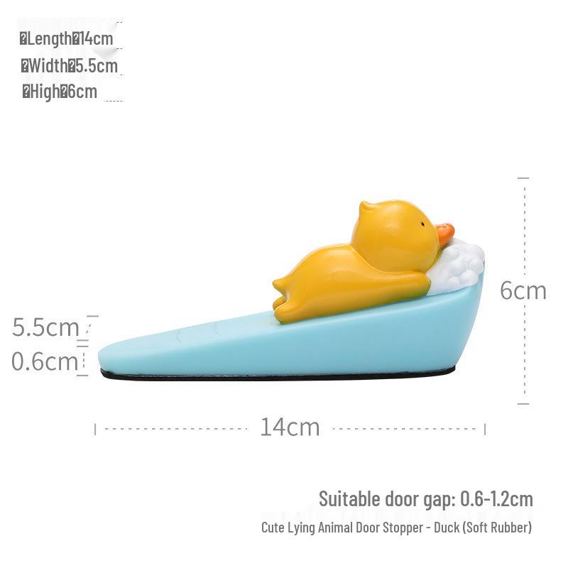 Cute Animal Resin Door Stopper: Creative Anti-Collision Door Blocker Ornament for Living Rooms