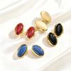 Vintage Luxury Large Geometry Oval Stud Earrings for Women Girls Fashion Metal Charms Piercing Jewelry Accessories Gifts