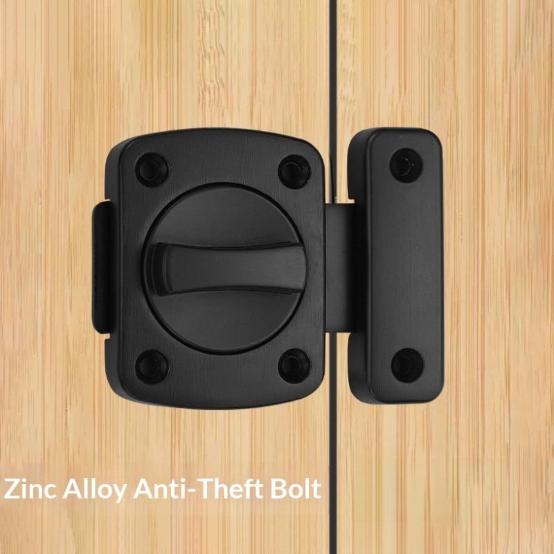 Rotating Bolt Safety Door Latch 1 Set Easy Operate Twist Slide Lock for Kids Safety Room Bathroom Interior Doors