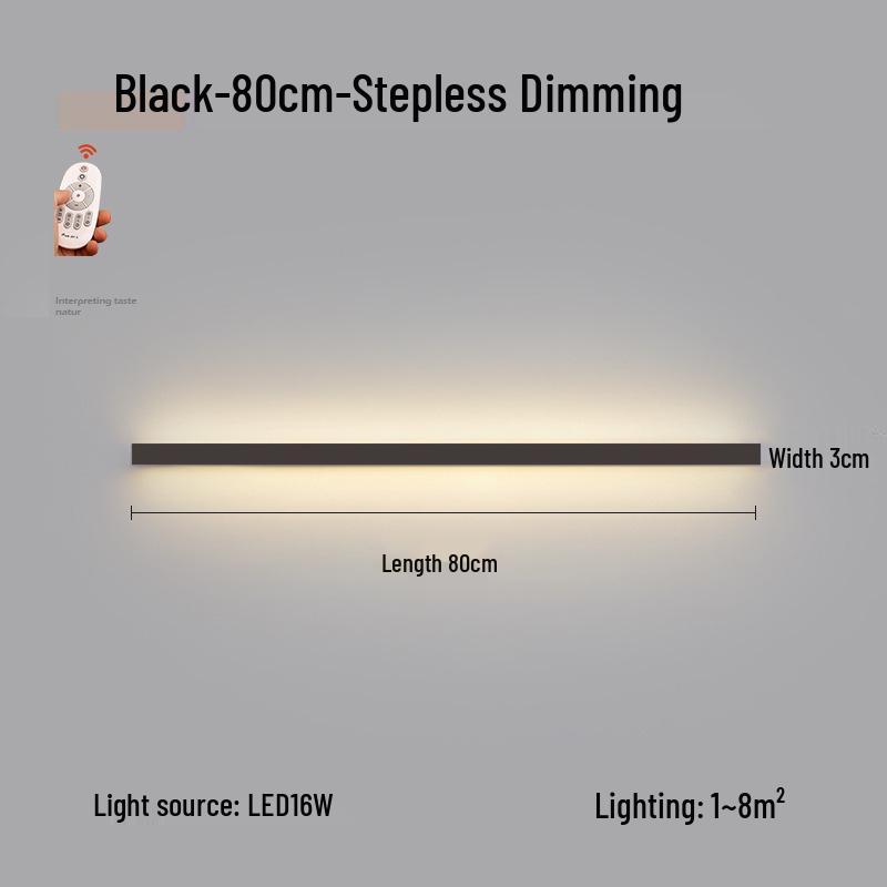 Minimalist Modern Long Strip Wall Lamp for Bedroom, Living Room, or Sofa Side