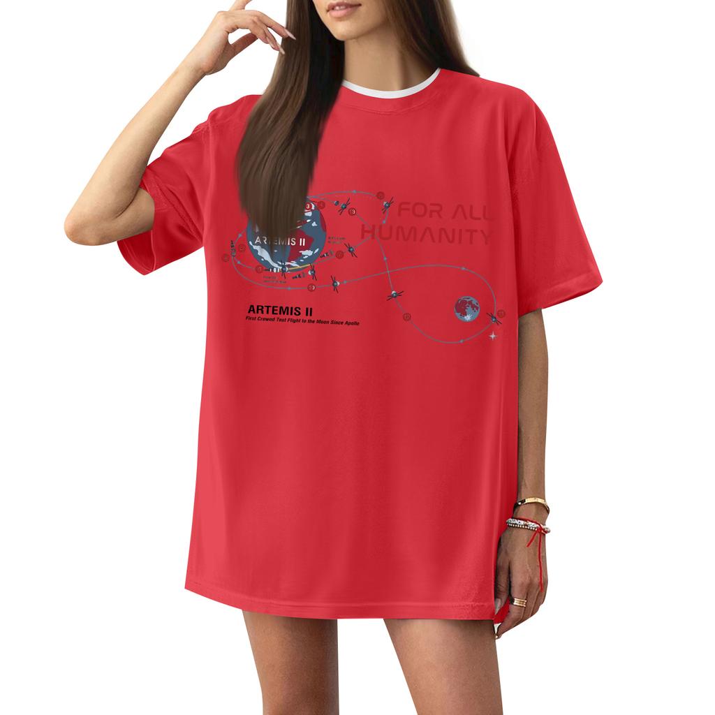 Women's Casual Printed T-Shirt Round Neck Pullover Short Sleeve Top