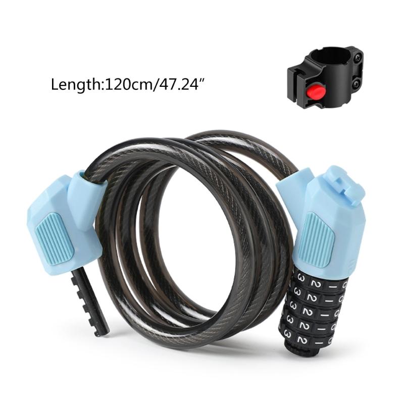 Bike Lock Cable 5Digits Resettable Combination Cable Lock, Bike Code Lock Small Security Bike Lock for Mountain Bicycles