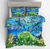 3D Digital Printing Underwater World Dolphin Series Quilt Set Three-Piece Set