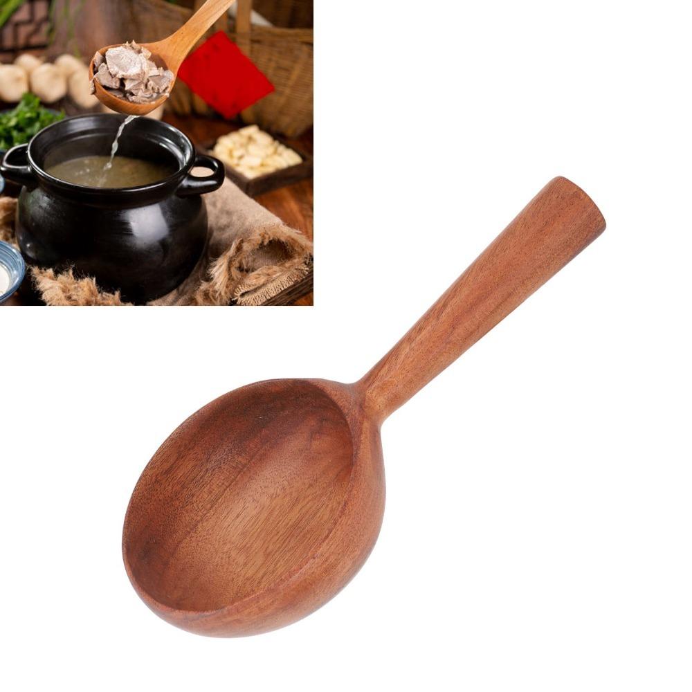 Solid Wood Wooden Ladle Multifunctional Wooden Serving Spoon Tablespoon Wooden Water Ladle Cooking