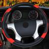 DERMAY  New Car Steering Wheel Cover Size 45cm 47cm 50cm Carbon Fibre+Faux Leather for Car Bus Truck Boat Free Shipping