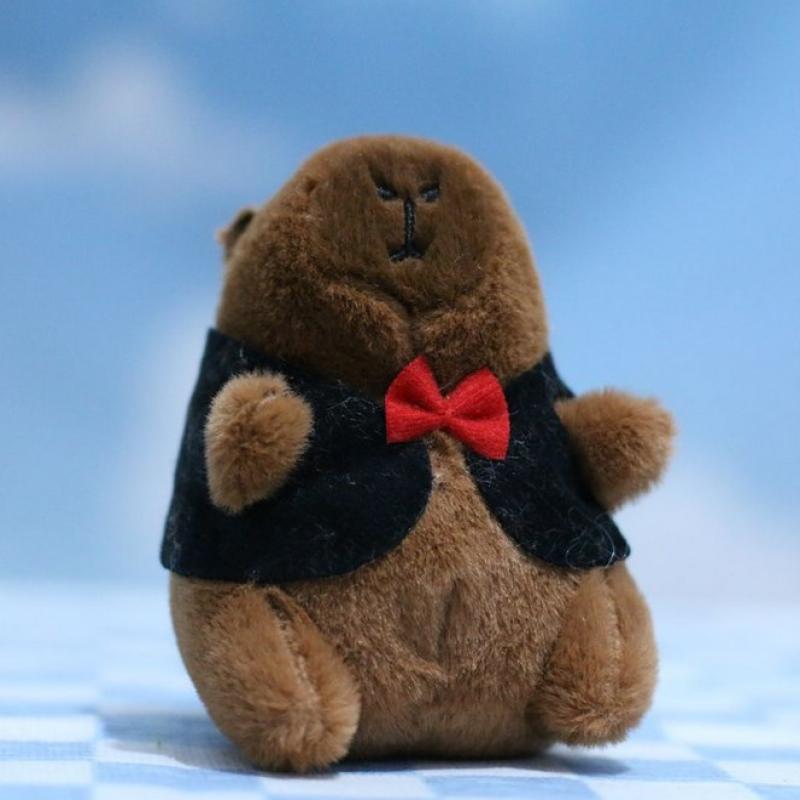 

Cute And Cute Wedding Dress Capibala Pendant Plush Toy Dolphin Doll Couple Doll Bag Pendant Keychain чёрный