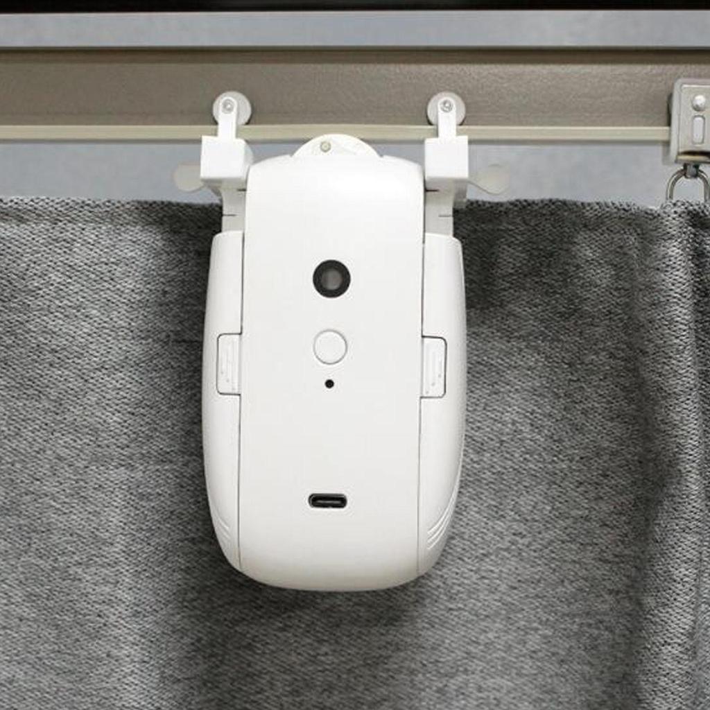 Smart Automatic Curtain Opener, Type C Charging Electric Curtain Opener with Remote Control, Silent Mode, Fits Roman Rod T Rail U Rail, for Bedroom, L