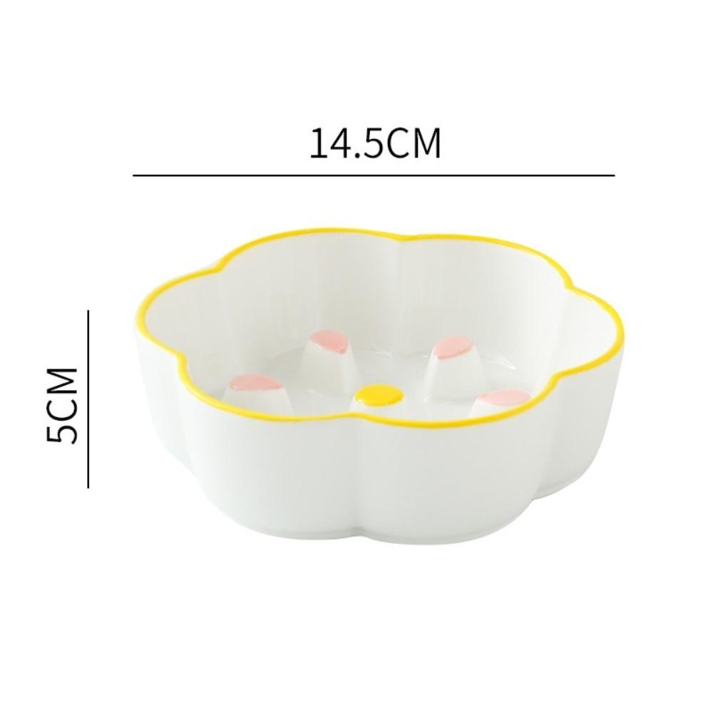 Neck Guard Slow Feeder Bowl Large Diameter Cat Water Bowl Ceramic Raised Pet Bowl  Household Use