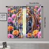 2pcs   Curtain Popular  Print Tiger Versatile Polyester (without Rod) Art Deco Festive Perfect for Living Room   Bedroom & Home