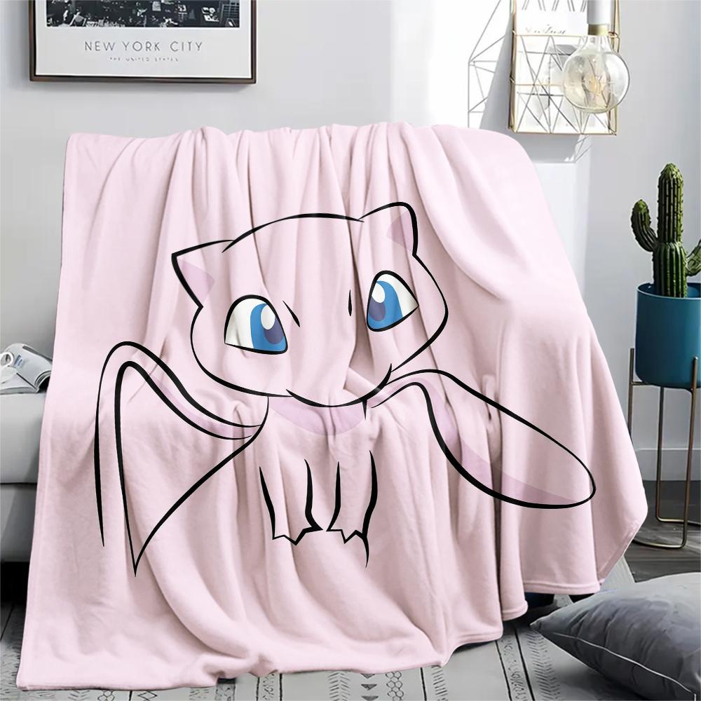 

mew Pokémon pattern Flannel Blanket, High quality Comfortable for All Seasons, Home Decor, Warmth and Comfort, Perfect for Gifts. 80cm x 120cm