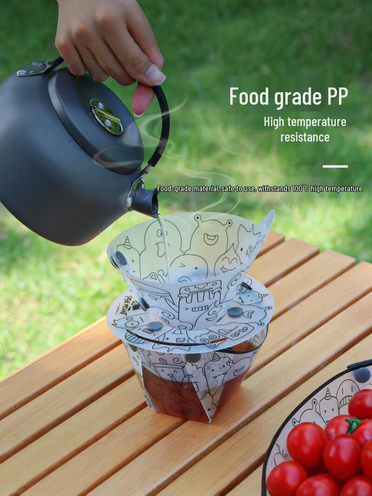 Ultralight Portable Tableware Set: Folding Bowl, Plate, Coffee Filter, Funnel, Water Cup, Multi-purpose Cutlery