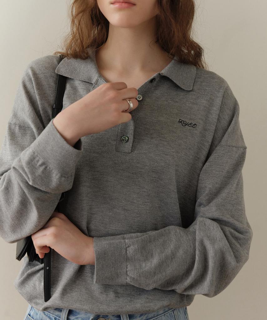 Poyueoaijeuonli Aube Soft Collar Knit (Gray)