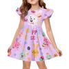 Vestido Casual de Moda Infantil con Manga Volante