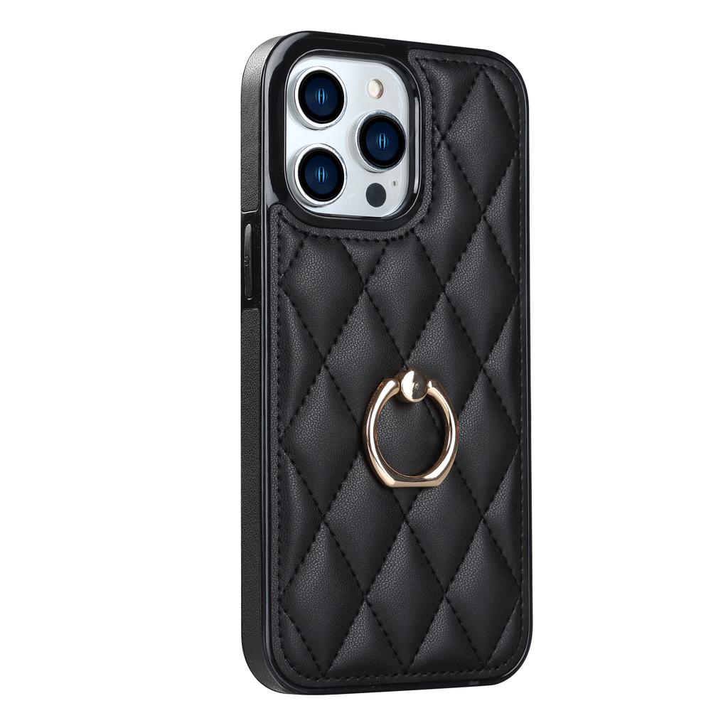 Luxury Leather with Ring Holder Soft Case for iPhone 15 14 13 11 Pro Max 12 Mini XS XR X 8 7 6 6S Plus 14Pro 13Pro Shockproof Cover
