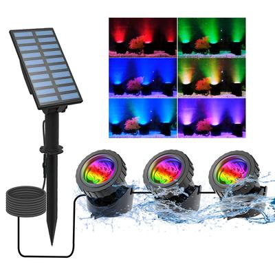 RGB 2435 Solar Light Outdoors IP68 Solar Lawn Light Pool Light Solar Power Light For Garden Path Decor Underwater Light