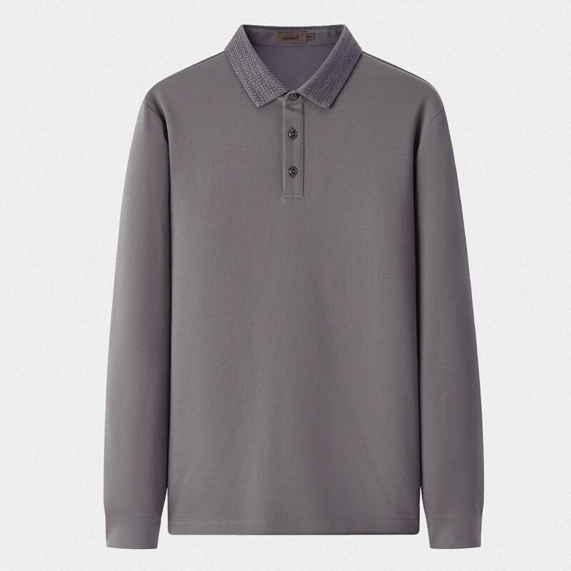Judger Men's 250g Heavyweight Cotton-Feel Long-Sleeve Polo Shirt