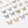 3D Metal Butterfly Nail Art Decorations with Mini Rhinestones