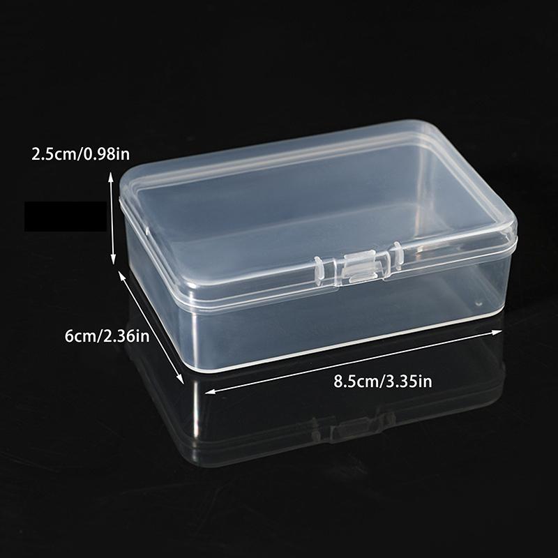 10Pcs Rectangular Transparent Plastic Box Jewelry Card Stationery Storage Box Small Item Storage Box