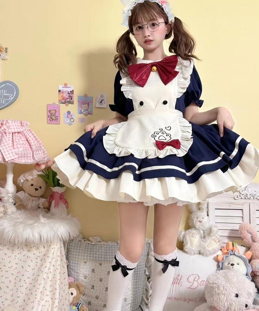 AOTYP Maid Cat Girl Cute Halloween Costume for Women and Plus Little Sister Maid Large Complete Cute School Cultural Photo Size S Costume,