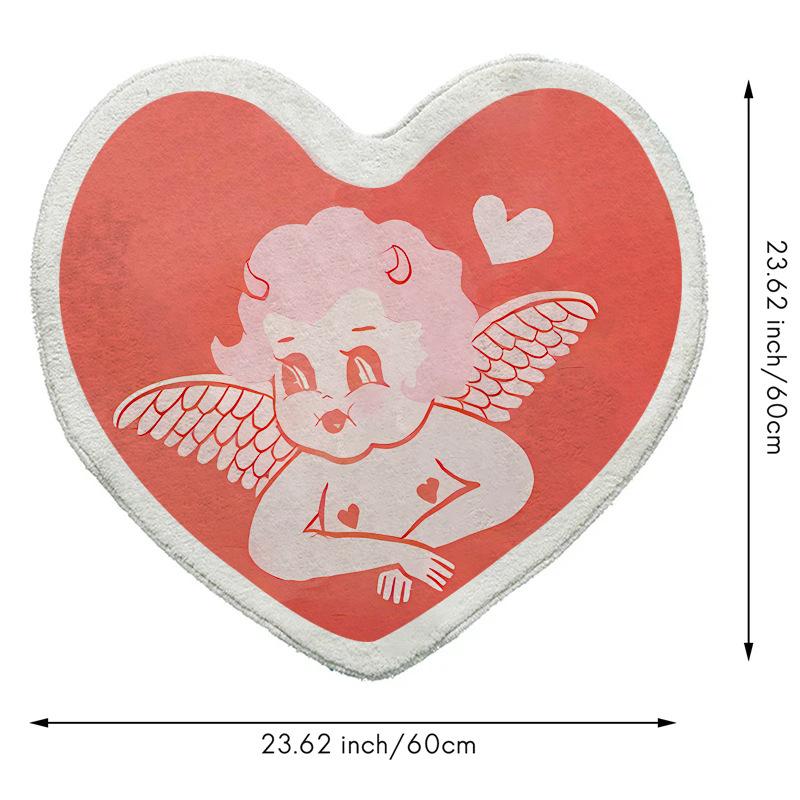 

Коврик из искусственной шерсти в форме сердца VIKAMA - Моющийся коврик для прикроватной зоны, ванной комнаты, подоконника, спальни, декора дивана 60X60CM(2X2FT