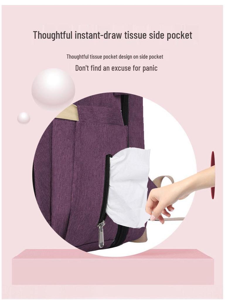 Portable Folding Mummy Bag: Lightweight, Large-Capacity Mother & Baby Backpack with Multi-purpose Bed Feature.