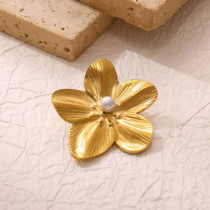 1 Pezzo Spilla Decorativa Fiore di Sole a Spirale Geometrica Colore Oro Elegante Spilla da Donna Acciaio Inossidabile Impermeabile Gioielli per Festa Matrimonio