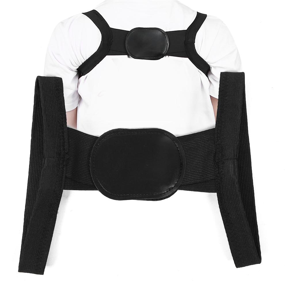 Adult Unisex Posture Corrector Brace Back Spine Support Hunchback Correction BeltBlack S