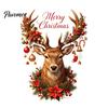 Non Adhesive Window Film Christmas Reindeer Static Glass Sticker, Removable Clings with Merry Text, Reusable PVC Stickers for Holiday Home And