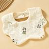 Round Children's Cartoon Cotton Bibs - Six-Layer, Spring/Summer