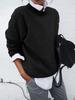 A Long-sleeved Sweatshirt with A Collar and A Fake Two-piece Sweater Coat for A Woman